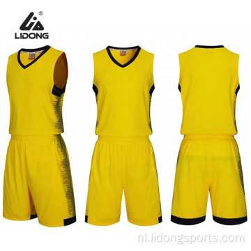 Nieuwste ontwerpbasketbaluniformen aangepaste basketbalshirt